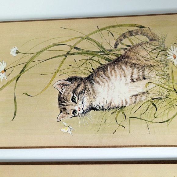 Vintage cats and daisies art decor - Picture 6 of 10